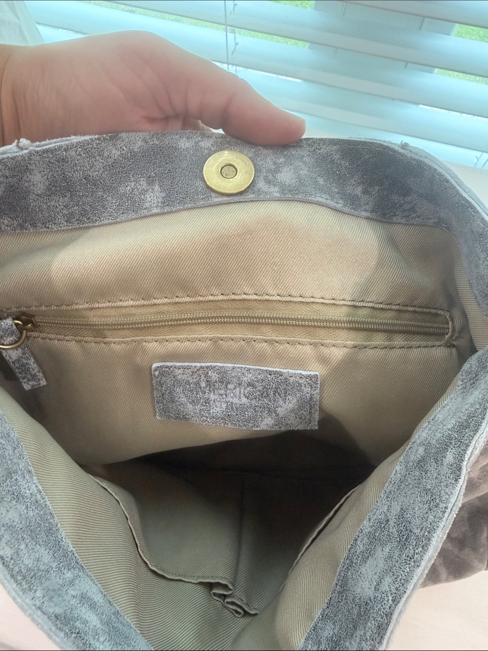 American Eagle Gray Suede-Style Shoulder Bag - Picture 5 of 7